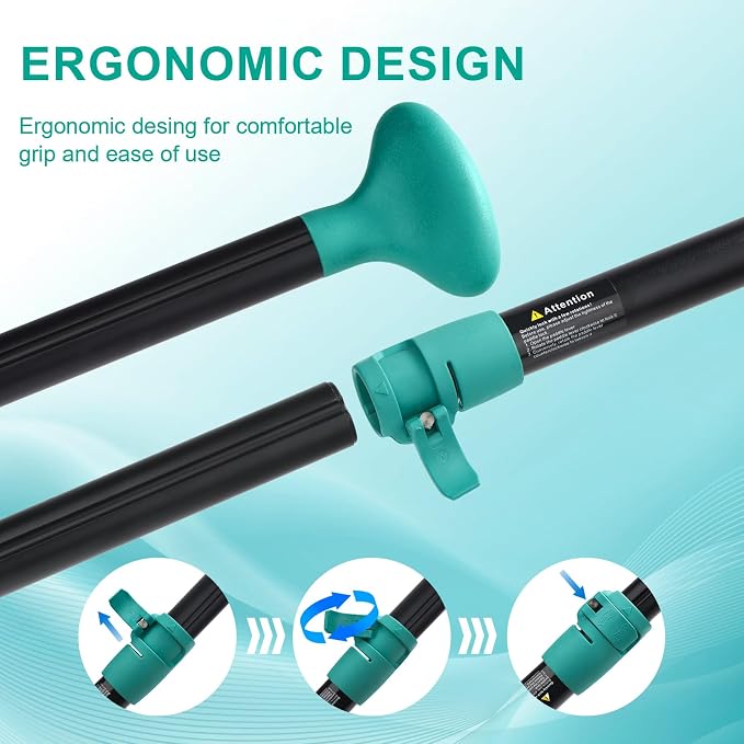SUP Paddle, Stand Up Paddle Board Paddle Lightweight Adjustable 4-Piece Aluminium Kayak Paddles, Unique Lock Design Floating Alloy Shaft Paddle for Paddle Board