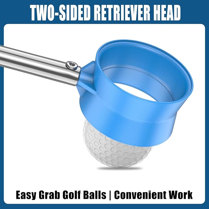 Golf Bag Metal Landing Pads and 9ft/12ft Water Telescopic Golf Ball Retriever
