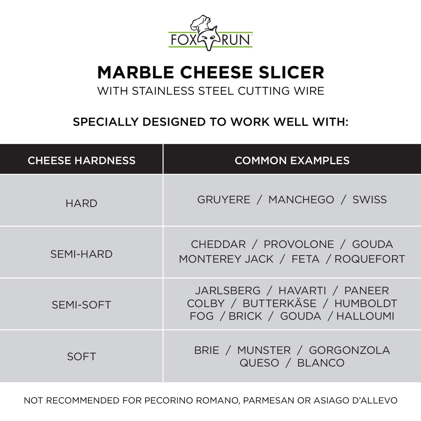Fox Run Marble Cheese Slicer, White, 1 Replacement Wire, 3841COM