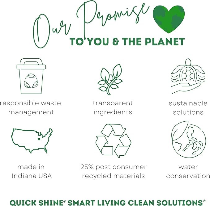 Quick Shine Hardwood Floor Cleaner 27oz, 6Pk| Use in Spray & Vac Mops| Removes Dirt & Scuff Marks| Ready-to-Use, Streak Free, No Rinse| Safer Choice Cleaner| Perfect for Gentle and Effective Cleaning