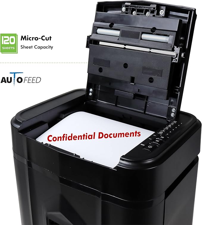 Aurora AU120MA 120-Sheet Auto Feed High Security Micro-Cut Paper Shredder / 30 Minutes (Black)