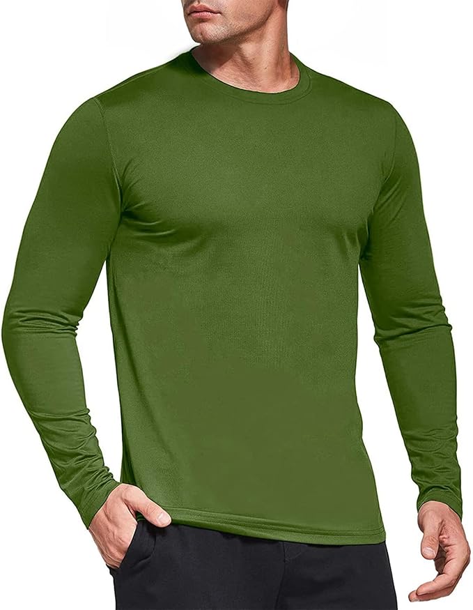 Men's 1, 3 or 5 Pack Performance Long Sleeve T-Shirts, UPF 50+ Sun Protection Shirts, Athletic Gym Workout Shirts for Running