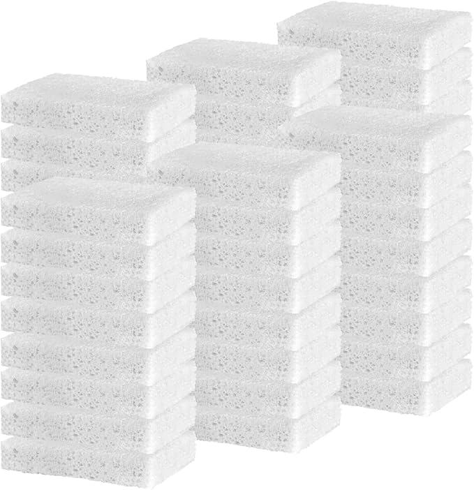 YoleShy 48 Pack White Sponges Kitchen Natural Compressed Cellulose Sponges for Dishes Bulk Non Scratch for Household Cookware Bathroom Cars Soft Super Absorbent Reusable