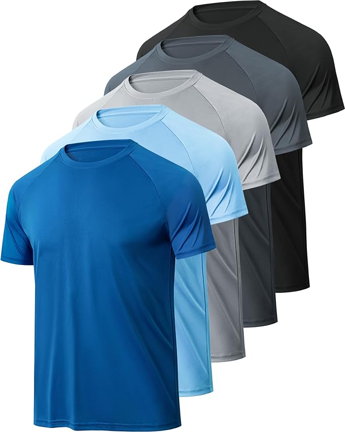 BALENNZ Workout Shirts for Men, Moisture Wicking Quick Dry Active Athletic Men's Gym Performance T Shirts