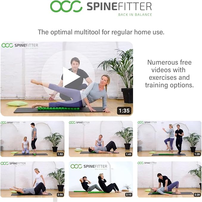 SPINEFITTER by SISSEL Green | Massager for Back & Balance | Back Trainer relieves Tension and blockages Ideal for Pilates and Yoga | to Relax The Spine | for Home & Practice