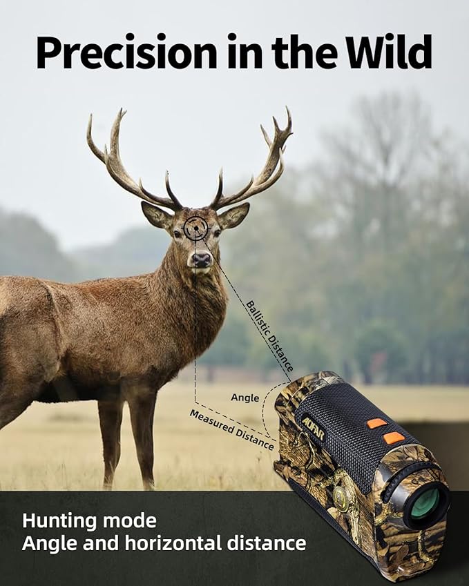 AOFAR HX-1200T Range Finder for Hunting Archery, 1200 Yards with Angle and Horizontal Distance, Shooting Wild Waterproof Coma Rangefinder, 6X 25mm, Range and Bow Mode, Free Battery Gift Package