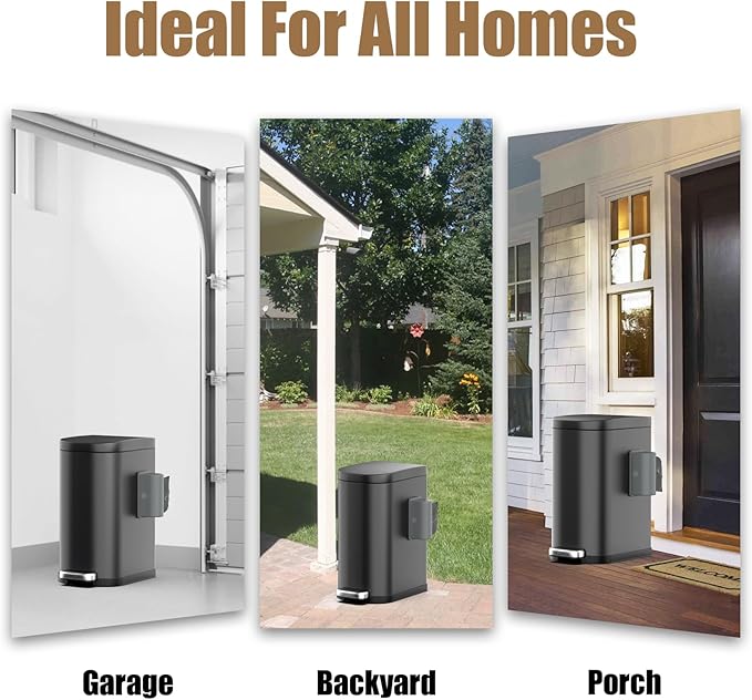 Dog Poop Trash Can Outside with Odor Control Lid & Step Pedal, 3.2Gal Stainless Steel Outdoor Trash Can, Waterproof Dog Waste Container - Includes 3 Carbon Filters & Bin Bag Holder