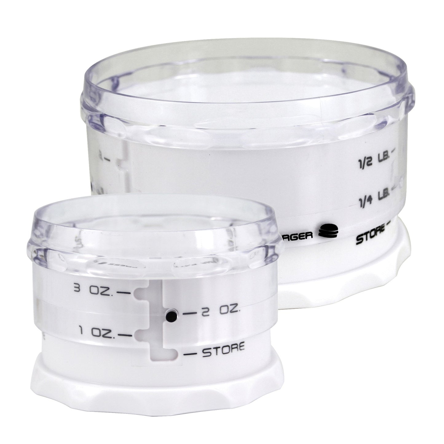 KitchenArt Adjust-A-Burger Press Set, Plastic, 2-Piece, White