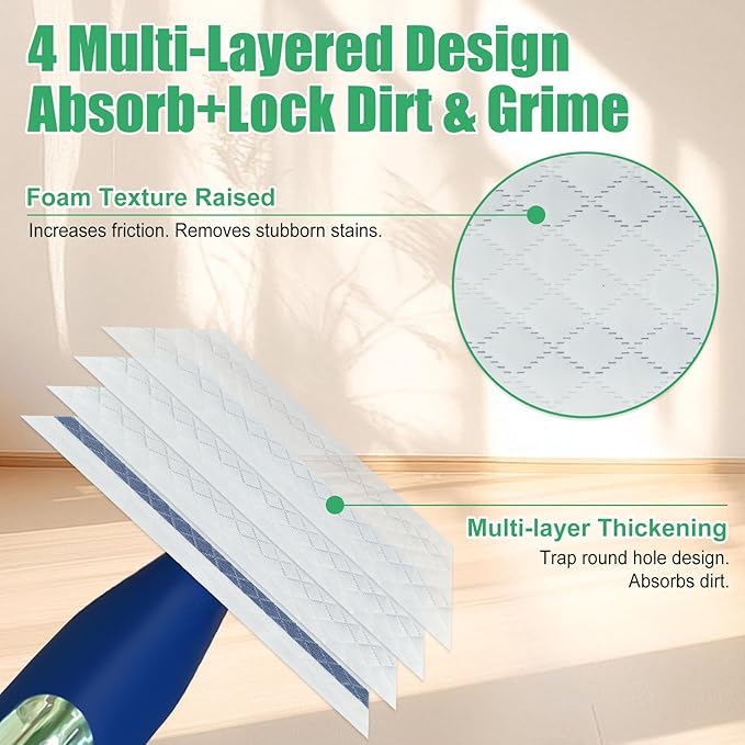 30 Pack Deep Cleaning Pads for All Type of 15''-17'' Spray Flat Mop,Compatible with Bona，Rubbermaid，Turbo，Norwex.Disposable Pad for Bona Family of Mops, Replacement Mopping Pad for Floor Cleaning