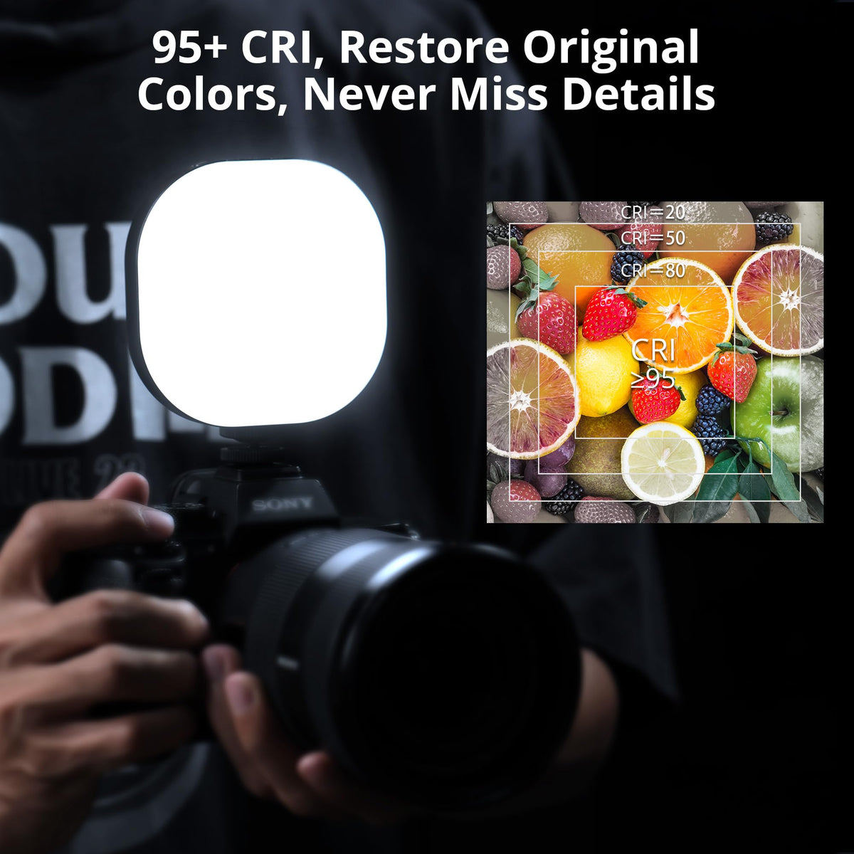 ATUMTEK RGB Video Light, Portable LED Camera Light, Live Streaming Video Lamp CRI 95+ 2900-6700K LED DSLR Lighting with Cold Shoe Mounts and Clamp for Photography, Vlogging, Video Conference etc