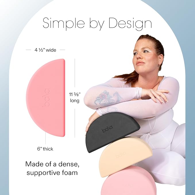 Bala Balance Blocks 2 Pack, Yoga Blocks for Working Out, (Blush) - Semi-Circular Yoga Accessories for Stretching & Exercise - Yoga Equipment for Home Workout - Yoga Block Essentials for Women & Men