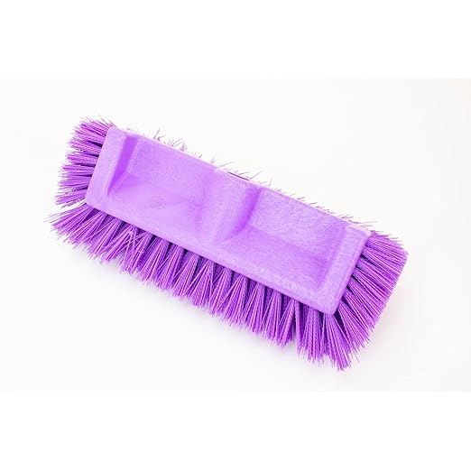 SPARTA Multi-Level Tile Scrub Brush 12" Wide Brush Head, Heavy-Duty Tile Cleaning Brush with End Bristles for Commercial Tiles, Tubs and Floor, Plastic, 12 Inches, Purple, (Pack of 12)