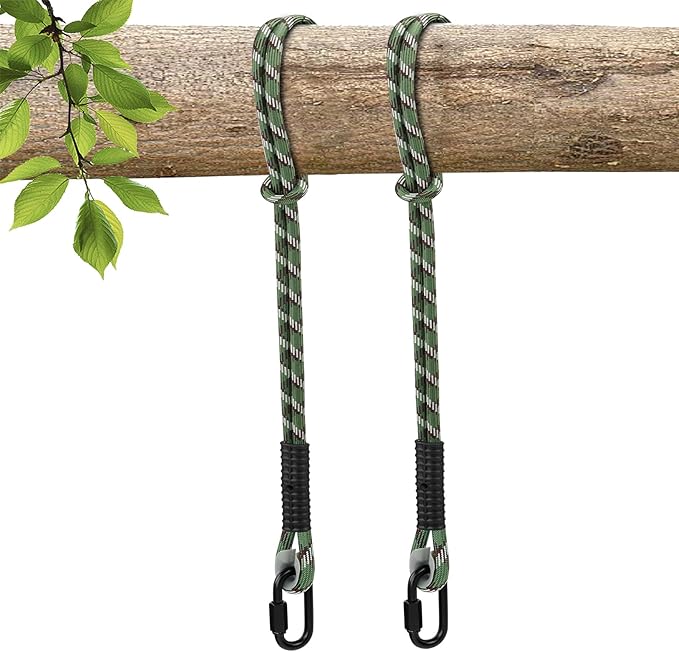 Heavy Duty Tree Swing Ropes, Hammock Tree Straps Hanging Kit, for Outdoor Swings Hammock Playground Set Accessories (3.75ft,45",Green,2Pack)