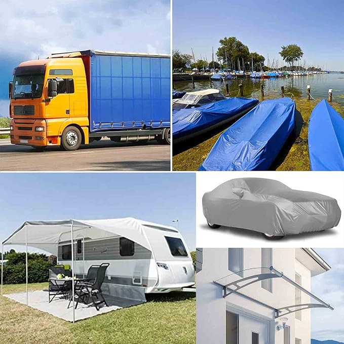 Waterproof Tent Repair Kit - PVC Coated Surface and Ultrastrong Sticky Clear Tape, Fabric Repair for Canvas, RV Awning etc.