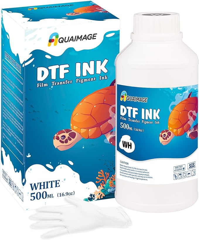 500 ml Premium DTF White Ink, DTF Transfer White Ink for PET Film, Refill Ink for Printheads L1800,ET-8550, XP-15000, XP600, I3200, Heat Transfer Printing Direct to Film(500ml 16.9oz)