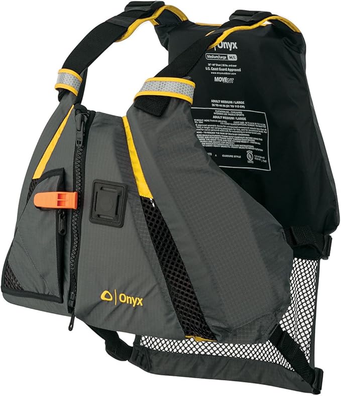 Onyx U.S. Coast Guard and Transport Canada Approved MoveVent Dynamic Paddle Vest for Adults for Kayaking, Canoeing, Stand Up Paddleboarding