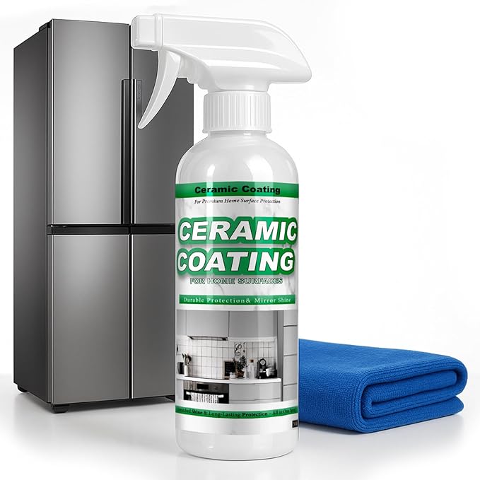 300ml Ceramic Coating Spray for Stainless Steel and Hard Surfaces, Anti-Fingerprint, Stain Resistant, Hydrophobic Protection for Appliances, Glass, Tile, Countertops