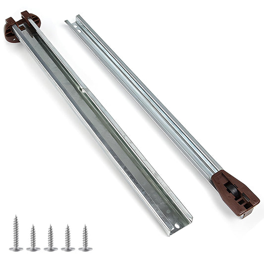 Drawer Slides Center Track for Kenlin Rite-Trak II Rails Kit, 16 Inch Drawer Metal Slides with Stop & Roller, Replacement for Dresser Nightstand Wardrobe Cabinet Drawer Tracks and Rails Kits (1 Pack)
