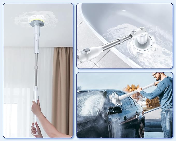 LABIGO Brush Head 5 Pack, Replaceable Brush Heads for Spin Scrubber, Cordless Spin Scrubber for Bathroom Floor Car Tile