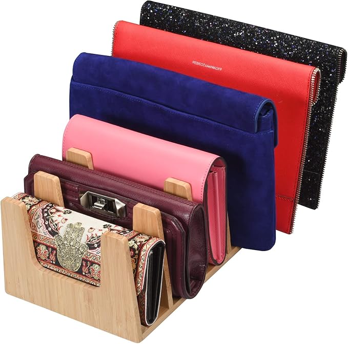 MobileVision Bamboo Versatile 6 Dividers/Sections Orgainzer for Book Rack, Video, CD, Record Organizer (7" L x 14" W x 5 H)