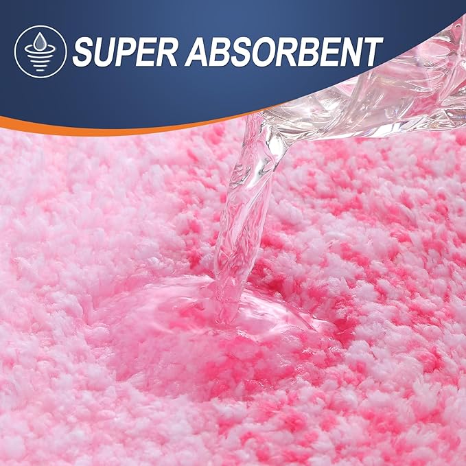 OLANLY Bathroom Runner Rugs 70x24, Extra Soft Absorbent Microfiber Bath Rugs, Rubber Backing, Quick Dry, Machine Washable Bath Mats for Bathroom Floor, Tub and Shower, Home Decor Accessories, Pink