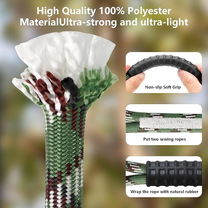 Heavy Duty Tree Swing Ropes, Hammock Tree Straps Hanging Kit, for Outdoor Swings Hammock Playground Set Accessories (5.41ft,65",Green,2Pack)