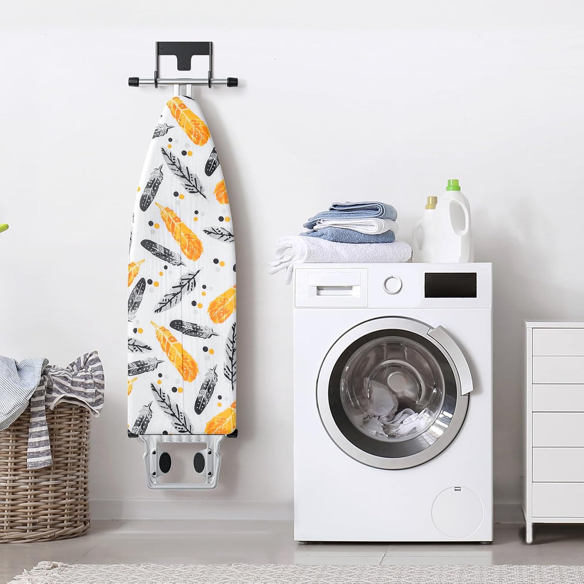 ORLESS Ironing Board Holder Wall Mount, Ironing Board Hanger, Ironing Board Holder, Iron Board Hook Wall Mount, for Laundry Rooms