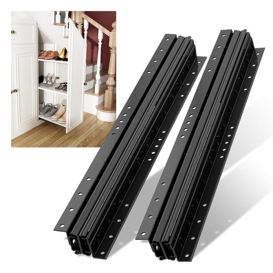 NECILO 36 Inch Undermount Heavy Duty Drawer Slides, 260 lbs Load Capacity, Full Extension Ball Bearing, Concealed Drawer Slides Suitable for Under-Stair and Base Cabinet, Bottom Mount, 1 Pair