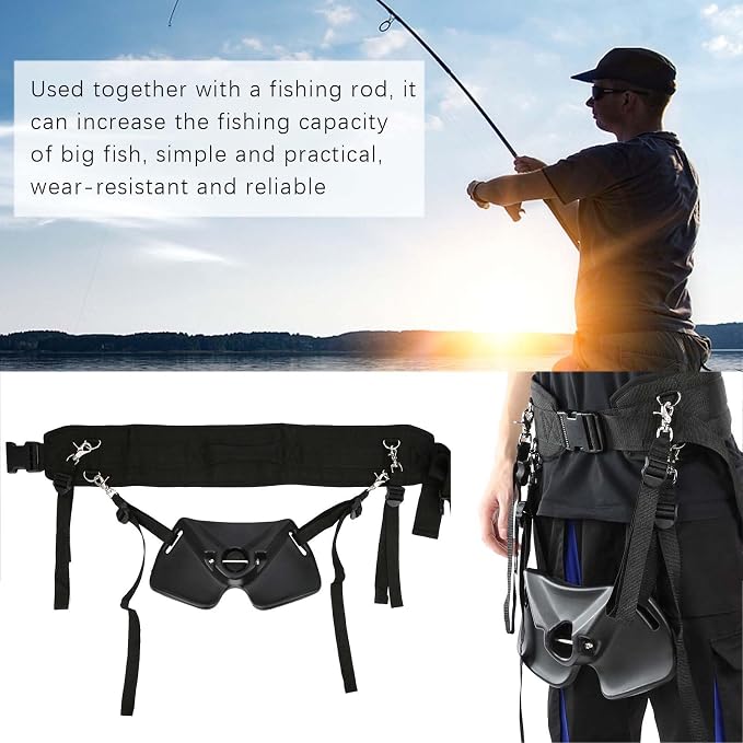 Fishing Belt, Fish Fighting Belt, Fishing Belt Rod Holder Suitable for Fish Lovers with Waist Size of 90-130cm/35.4-51.2in