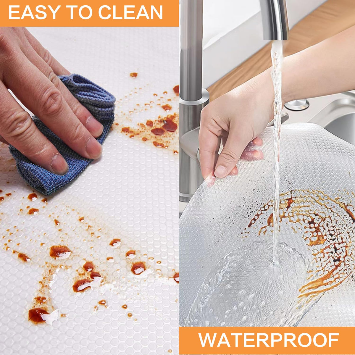 Bloss Clear Shelf Liner 11.8 x 59 Inch Non Adhesive Drawer Liner, Kitchen Cabinet Liners, Washable Cupboard Liner for Shelves, Refrigerator, Dresser