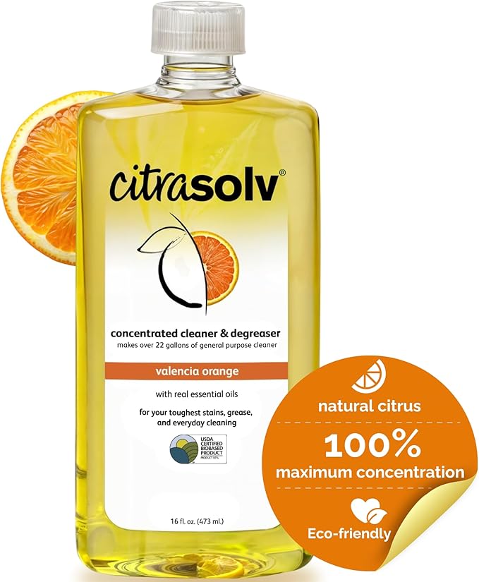 Citra Solv - Concentrated Household Cleaner & Degreaser - Valencia Orange Scent - 16 Fl Oz, Natural Ingredients, Non-Toxic, Biodegradable, Made in USA