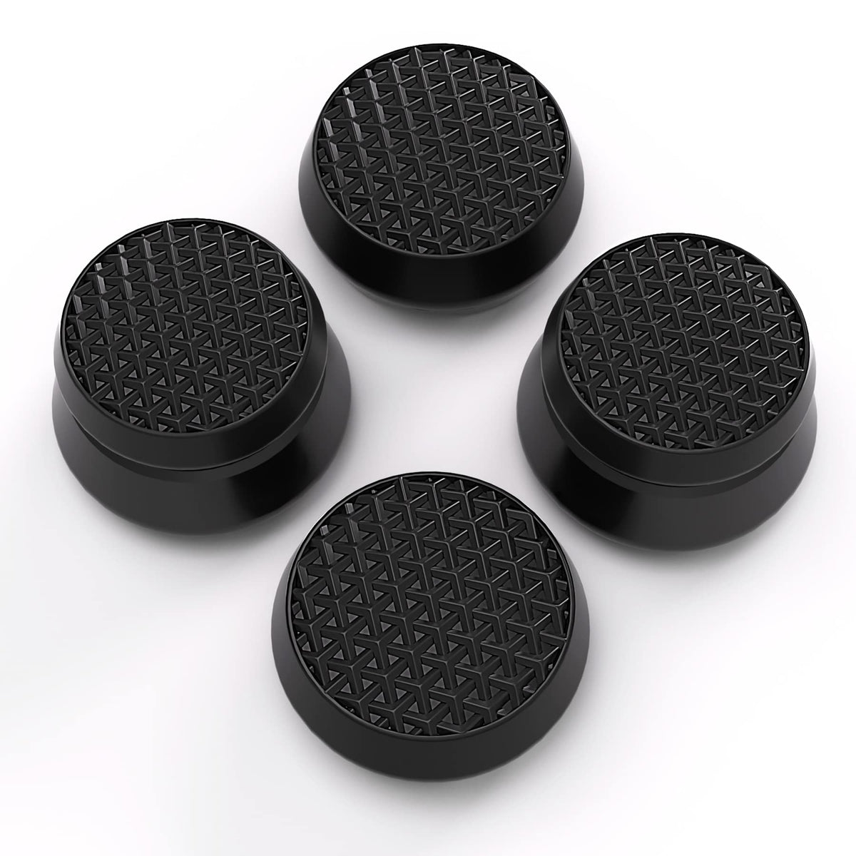 PlayVital Thumbs Pro ARMOR Thumbstick Extender for ps5 Controller, Joystick Caps Grip for ps5 Controller - 2 High Raise and 2 Mid Raise Dome - Black
