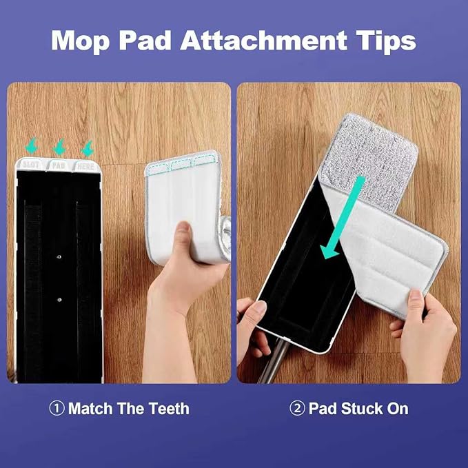 Mop and Bucket Set, Flat Mops for Floor Cleaning, Wall Mop with 60" Extensible Handle, Hardwood Floor Mop with 6 Microfiber Pads