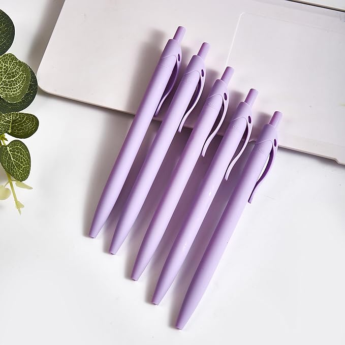 BallPoint Pens, 50 Pack (BLACK Ink), Bulk Pens, Purple Barrel,Click Pens for Office Home and School, Retractable Ballpoint Pens, Medium Point, 1.00MM (Purple)