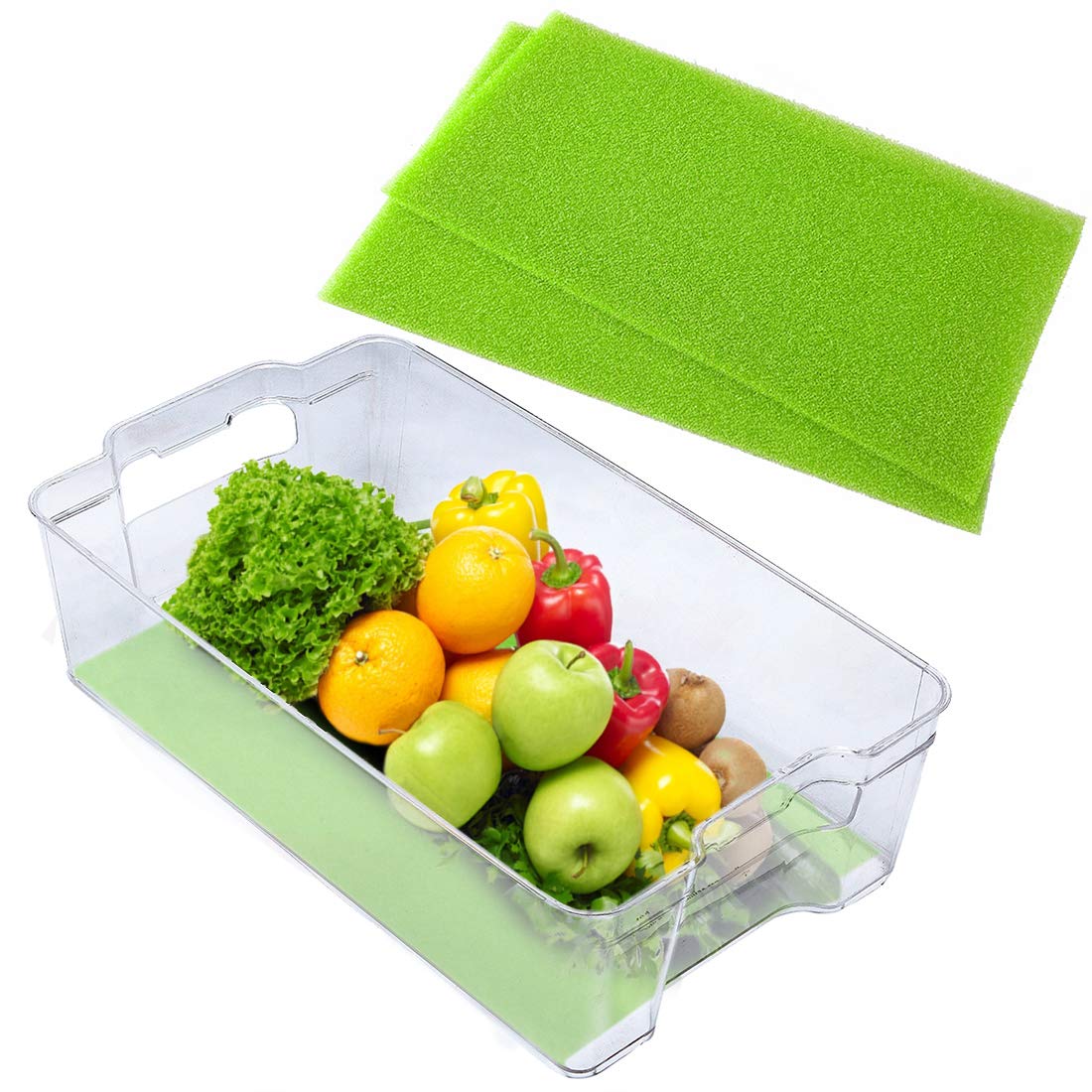 Dualplex® Fruit & Veggie Life Extender Liner for Fridge Refrigerator Shelves, 15 x 24 Inches (2 Pack) – Extends The Life of Your Produce & Prevents Spoilage