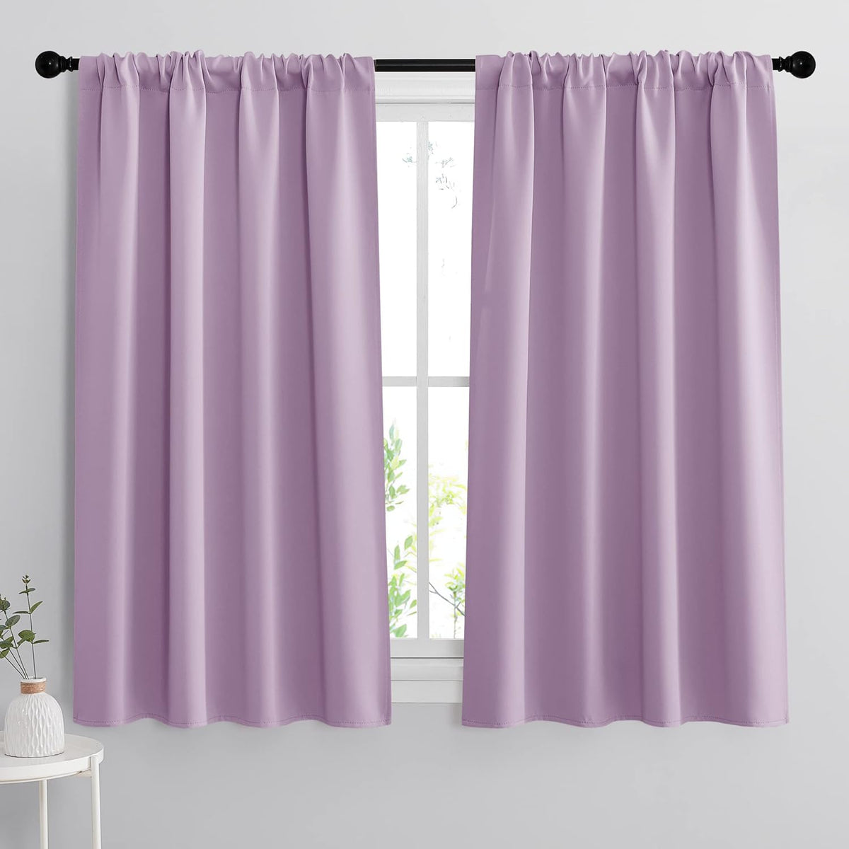 RYB HOME Blackout Curtains for Bedroom Thermal Insulated Window Drapes for Living Room, 2 Panels Set, W 42 x L 54 inch, Lilac