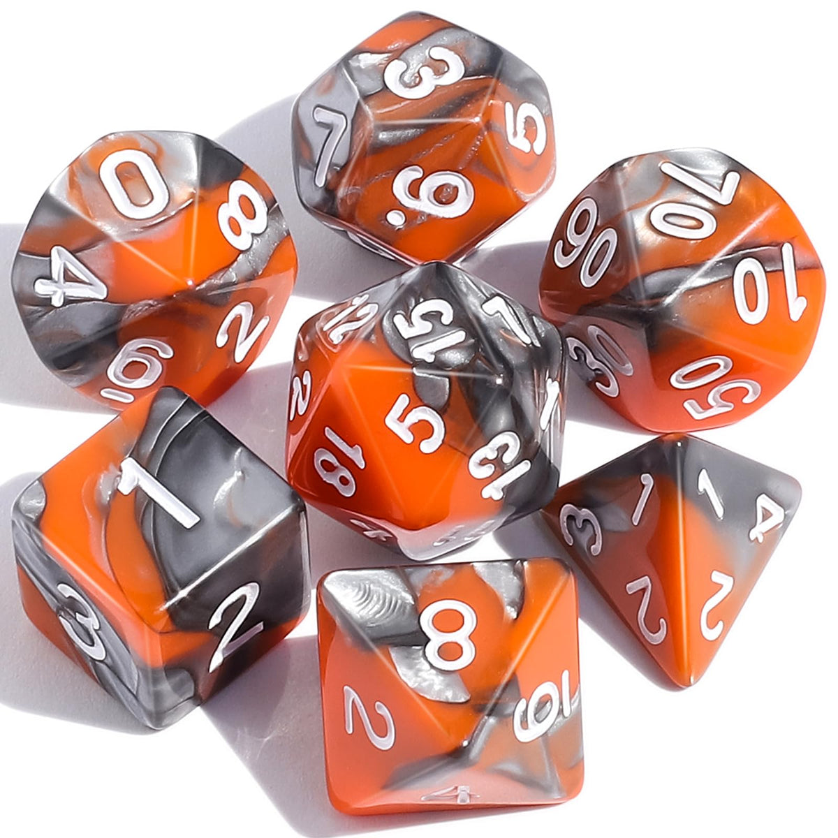 CiaraQ DND Polyhedral Dice Set with a Black Dice Bag for D&D RPG MTG Role Playing Table Games