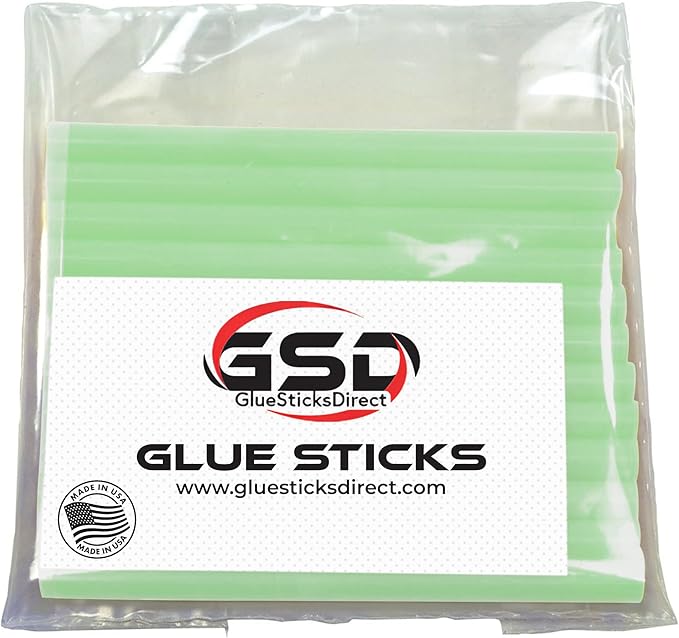 Mini Size Hot Melt Glue Sticks for Glue Gun - Bulk 4in Pastel Green Glue Sticks - Great for Art Craft Repairs & Compatible w/Most Glue Guns - 5/16" X 4" (24 Sticks) - Made in USA
