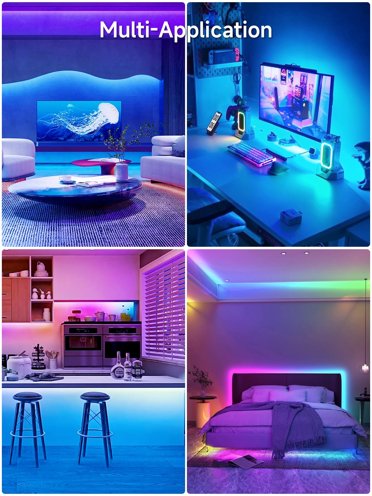 KANTUTOE LED Lights for TV, 16.4ft TV LED Backlight for 45-75in, RGB TV Backlight Behind Strip with Music Sync, Bluetooth APP and Remote Control Strip Lights USB Powered for Bedroom, Gaming