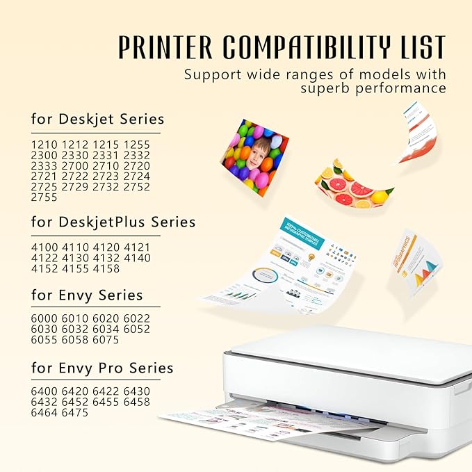 Printer Ink 67XL 67 HP67XL Black for HP67 XL 67XLBlack Deskjet 2755e 2734e Ink Cartridge for HP Printers for Deskjet 2755e / 2700 / 2700e / 2742 / 2734e / 4100 / 4155e Envy 6000e / 6455e / 6055e