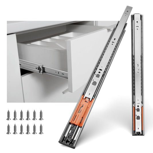 LONTAN 6 Pairs Push to Open Soft Close Drawer Slides 22 Inch Heavy Duty Drawer Glides Metal Ball Bearing and Full Extension Cabinet Rails 100 LB Capacity