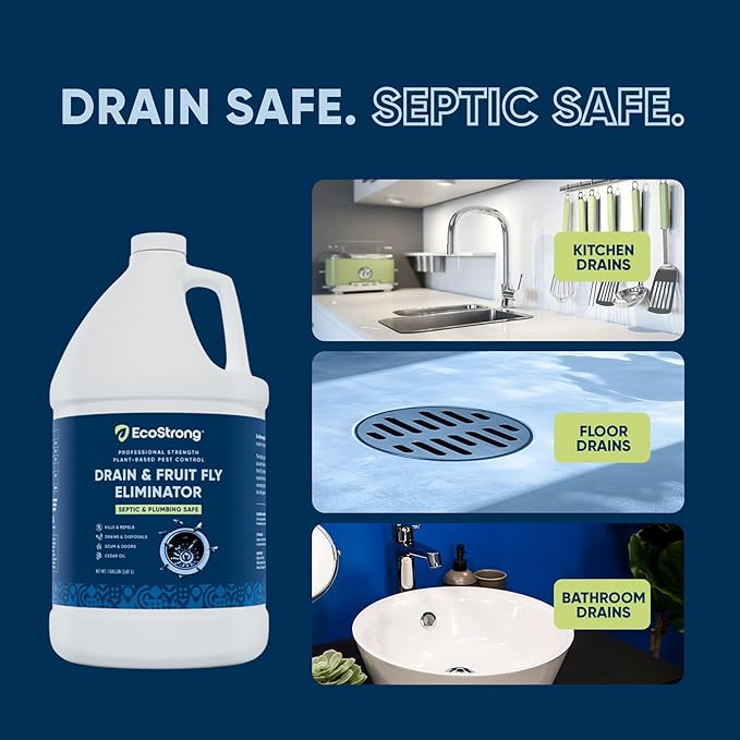 Fruit Fly Drain Treatment | Drain Fly Eliminator | All-Natural, Eliminates Gnats, Sewer Flies and More - Works in All Drains - 1 Gallon