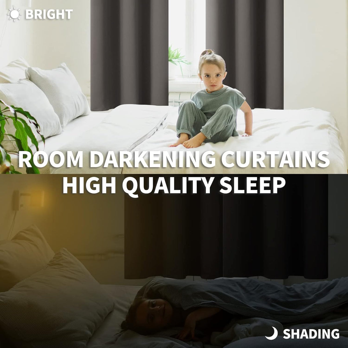 BGment Short Blackout Curtains 40 Inches Length - Rod Pocket Thermal Insulated Room Darkening Window Drapes for Kitchen Bedroom Bathroom, Grey, 2 Panels, 42 x 40 Inch