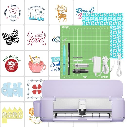 LOKLiK Cutting Machine 2 by HTVRONT - 5 in 1 Vinyl Cutter Machine with 5X Cutting Force, Cuts 100+ Materials, AI Painting, 13'' Smart Die Cutting Machine for All Crafts Cards 3D Arts Home Decor