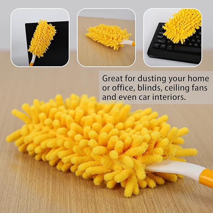 8 Pack Reusable Duster Refill Compatible with Swiffer Hand Duster - 360 Heavy Duty Dusters Refills - Microfiber Ceiling Fan Duster for Swiffer Dusters Extended Handle (Handle is Not Included)