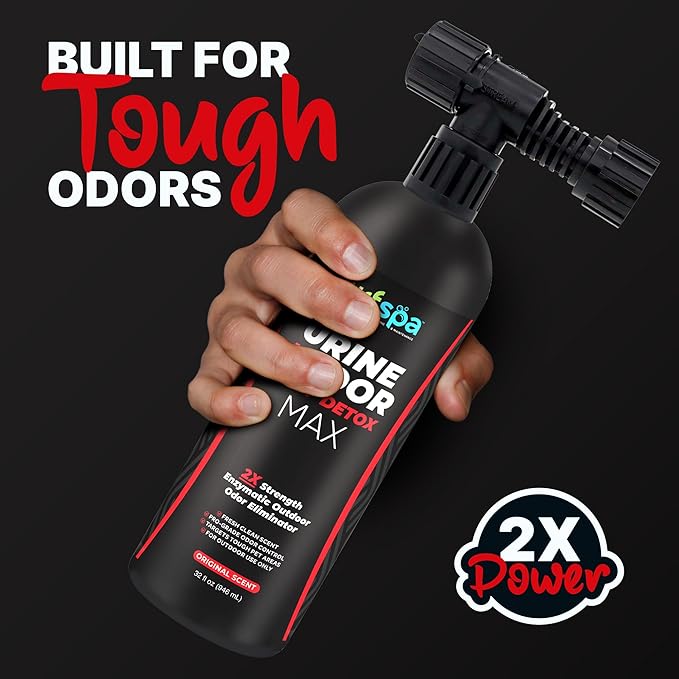MAX Urine & Odor Turf Detox: Double-Strength Enzyme Cleaner & Odor Eliminator for Artificial Grass, Turf, Concrete & Patios, Pet Urine Enzymatic Cleaner for Dogs & Cats – 32 oz Sprayer