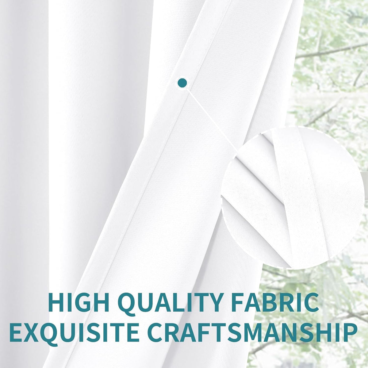 BGment White Curtains 36 Inches Length for Kitchen Cafe Window, Rod Pocket Small Half Window Drapes Privacy for Bathroom Rv Bedroom, 2 Panels, 34 x 36 Inch