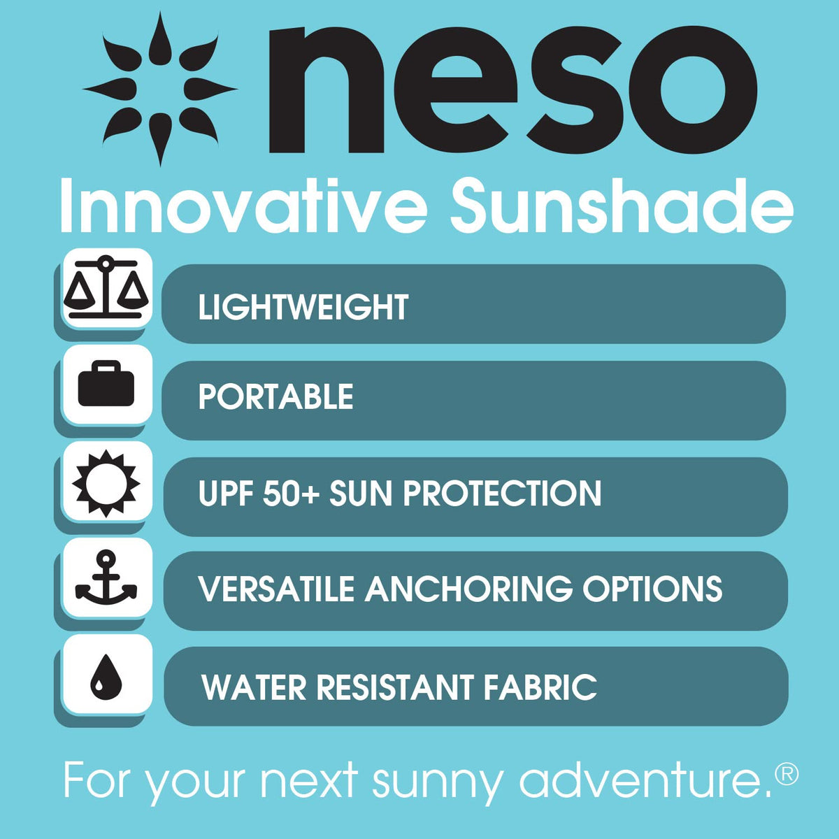 Neso Tents Grande Beach Tent, 7ft Tall, 9 x 9ft, Reinforced Corners and Cooler Pocket (Rainbow)