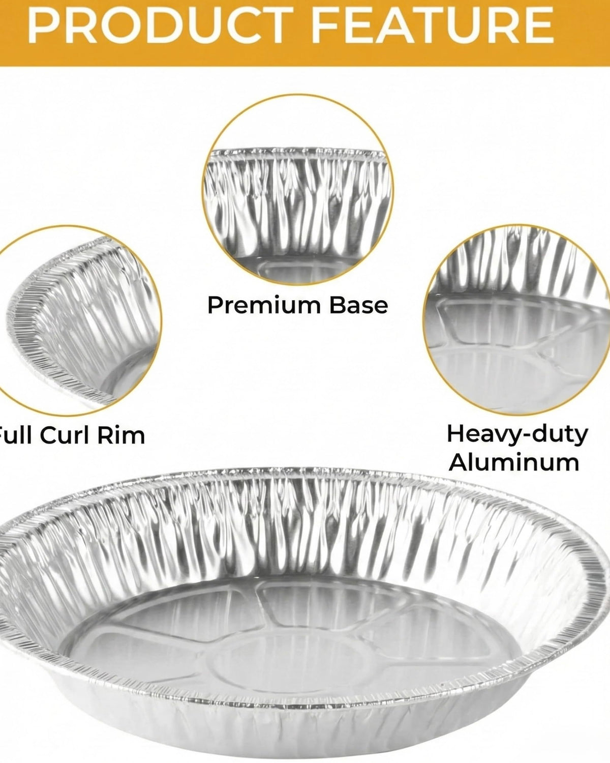 The Baker Celebrations Aluminum Foil Baking Pie Pans – 8 inch (7 inch Inner Diameter) Disposable Plates - Made in USA (Pack of 25)