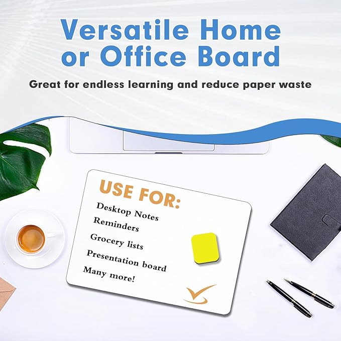 Dry Erase Lapboards, HERKKA 25 Pack Double Sided Small Dry Erase Whiteboards 9 x 12.5 Inch with 25 Erasers, Small Dry Erase Boards for Classroom Teacher Supplies, Personal White Boards for Students